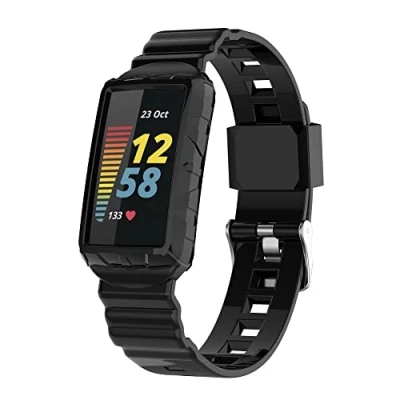 Afbeelding van INF Armband compatibel met Fitbit Charge 6/4/4 SE/3/3 SE, siliconen band, horlogebanden, horlogeband, vervangende band voor dames en heren