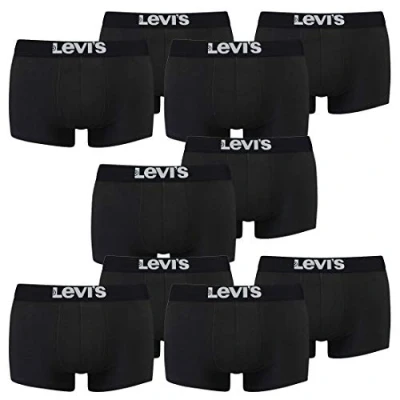 Afbeelding van Levis Solid Basic Trunk Boxershorts voor heren, 10 stuks, 884, Jet Black, M