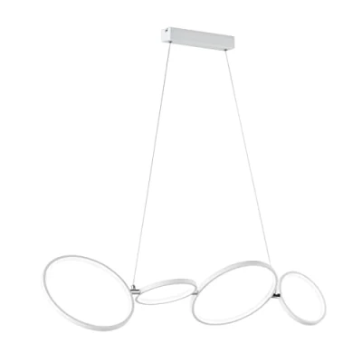 Afbeelding van Trio Leuchten LED hanglamp Rondo 322610431, metaal wit mat, incl. 37 Watt LED, schakelaar dimmer