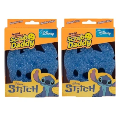 Afbeelding van Scrub Daddy Disney Stitch Afwasspons Set Temperatuurgevoelige Keuken Reinigingssponzen met Smiley Design Krasvrije Schrobspons voor Pannen &amp; Servies Vaatwasmachinebestendig Geurwerend, 2 pack