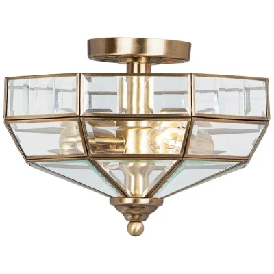 Afbeelding van Elstead Plafondlamp Old Park, antiek messing