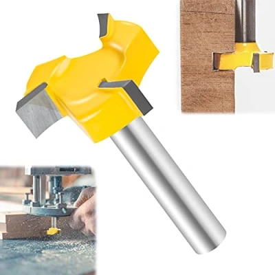 Afbeelding van Opbouw Router Bit 1/4, Slab Afvlakking Schaven Hout Frees Schaafmachine voor 8mm Schacht Panel Rechte Snijden Houtbewerking Gereedschap