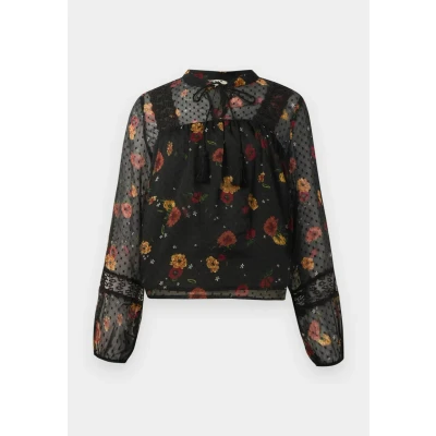 Afbeelding van ONLY Blouse &#039;ONLTESSA ELIZA&#039; lichtbruin / groen oudroze zwart