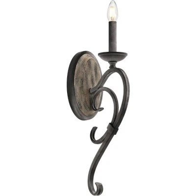 Afbeelding van Kichler LED Wandlamp Taulbee 1X E14 Max 60W Weathered Zinc