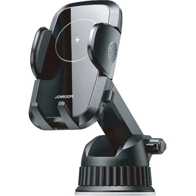 Afbeelding van Joyroom Auto Telefoonhouder Qi Oplader 15W Uitschuifbare Arm voor Dashboard en Voorruit Zwart
