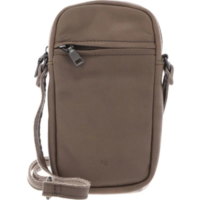 Afbeelding van FREDsBRUDER Leren Schoudertas mobiele telefoon FB Mobile Bag Soft Taupe Bruine