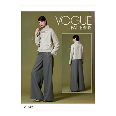 Afbeelding van Vogue Patronen V1642Y Misses Suits &amp; CoördinatesMisses TopsMisses Broek, Jumpsuits Shorts, Papier, Wit, diverse