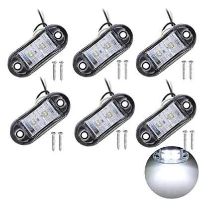 Afbeelding van PolarLander 6 stks 24 v 12 Amber LED Zijmarkeringslichten Zijmarkeringslicht Klaring Lamp voor Trailer Vrachtwagens Wit