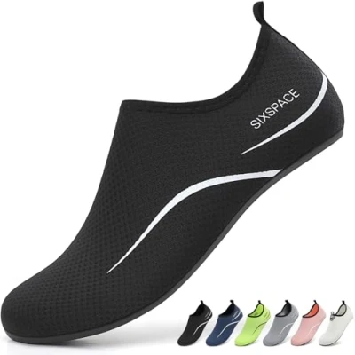 Afbeelding van Sixspace Waterschoenen, strandschoenen, zwemschoenen, surfschoenen, ademend en sneldrogend, uniseks, maat 34 47, 487, zwart., 38 EU