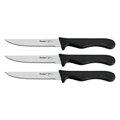 Afbeelding van Metaltex Set van 3 vleesmessen &#039;Basic&#039;, roestvrij staal, zwart/zilver, Estandar