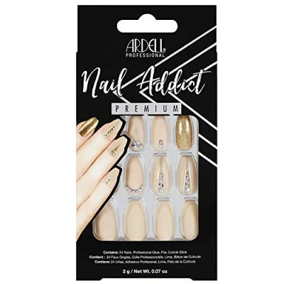 Afbeelding van False nails Ardell Nail Addict Nude Jeweled (24 pcs)