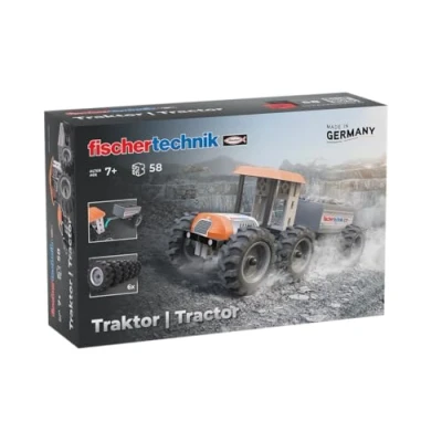 Afbeelding van fischertechnik tractor 576107 educatief constructiespeelgoed, met aanhanger, bouwpakket voor kinderen vanaf 7 jaar, oranje