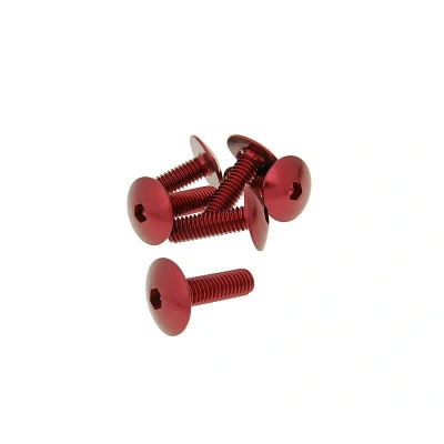 Afbeelding van Vicma fairing screws hex socket Head geanodiseerd aluminium rood set van 6 stuks M6x20