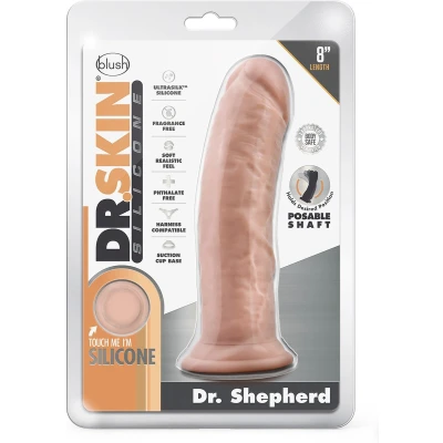 Afbeelding van Blush Dildo Love Toy Dr. Skin Silicone Shepherd 8 Inch With Suction Cup Vanilla beige