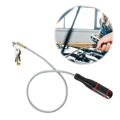 Afbeelding van Magneetheffer Magneetstaafgrijper met 500 mm flexibele zwanenhals, draagbare buigbare magneetgrijper, staafmagneet sterk flexibel voor het opnemen van kleine onderdelen, metalen voorwerpen
