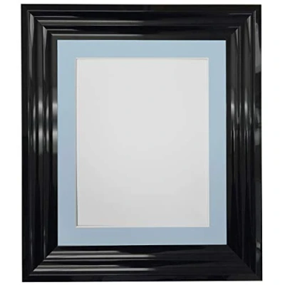 Afbeelding van FRAMES BY POST Firenza hoogglans zwart fotolijst kunststof glas met blauwe bevestiging 40x50 cm Afbeeldingsgrootte 15 &quot;x10&quot;