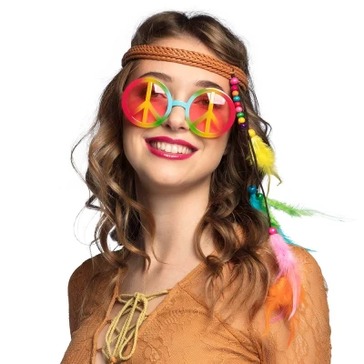 Afbeelding van Boland Set Hippie Bohemian Volwassenen Unisex 60&#039;s &amp; 70&#039;s Flower Power
