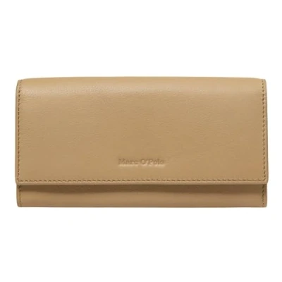 Afbeelding van Marc O&#039;Polo Leren Portemonnee Jessie Combi Wallet Salted Caramel Beige