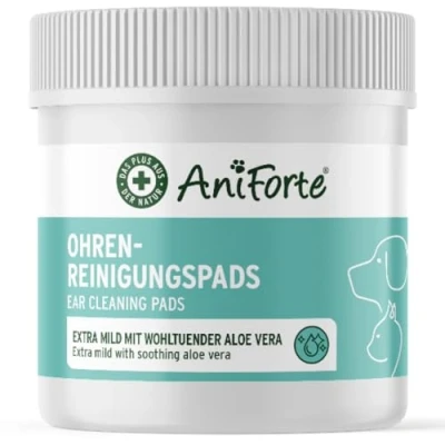 Afbeelding van AniForte Oorreinigingspads voor honden en katten, 100 stuks, bijzonder zachte reinigingsdoekjes, vochtige doekjes de oren, milde oorverzorging in vershouddoos, Dog Ear Cleaner