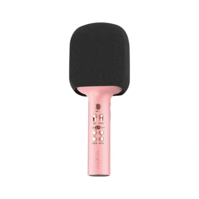 Afbeelding van FOREVER MaxLife MXBM 600 Bluetooth microfoon met luidspreker, roze, draadloze luidspreker microfoon, 3 W, compatibel iPhone, Android, 1200 mAh accu, draagbare muziekmachine voor kinderen en