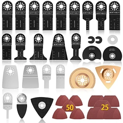 Afbeelding van Zaagbladen, oscillerende accessoireset, multifunctioneel gereedschap, accessoireset voor Fine Multimaster Multitool, Dremel Makita Einhell 100 stuks