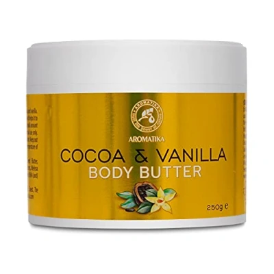 Afbeelding van Shea Boter Cacao Vanille 200g Geraffineerd 100% Puur Natuurlijke Lichaamsboter Rijk aan Mineralen &amp; Vitamines voor Intensieve Huidverzorging Massage Wellness Cosmetica Ontspanning Anti Rimpels Aging Hydrateert Vochtinbrengend