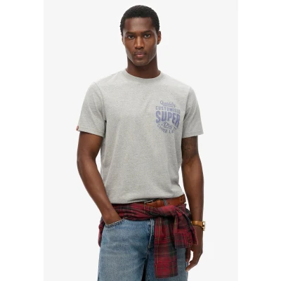 Afbeelding van Superdry Copper Label Chest Graphic Tshirt print, Heren, Maat: XXL, Ash grey marl