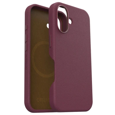 Afbeelding van Apple iPhone 16 MagSafe Hoesje Kunstleder OtterBox Hardcase/Backcover Rood Telefoonhoesje Shockproof/Valbescherming