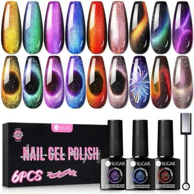 Afbeelding van UR SUGAR 7,5 ml Cat Magnetic gel 9D nagellak voor kameleon katten magnetische Phantom zwarte basis vereist (niet inbegrepen)