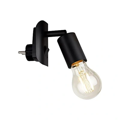 Afbeelding van Briloner Leuchten BATITA Stekkerlamp met schakelaar 1 licht E27 max. 25W metaal zwart