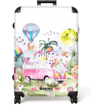 Afbeelding van NoBoringSuitcases.com® Koffer groot Reiskoffer lichtgewicht Eenhoorn Ballerina Dieren Roze Meisjes Rolkoffer met 4 wielen Grote trolley XL 98 liter bagage