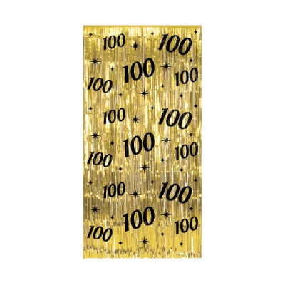 Afbeelding van Deurgordijn 100 Jaar Goud Zwart Classy 100x200cm per stuk