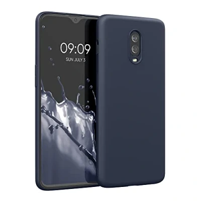 Afbeelding van kwmobile telefoonhoesje geschikt voor OnePlus 6T Hoesje smartphone Back cover in mat donkerblauw