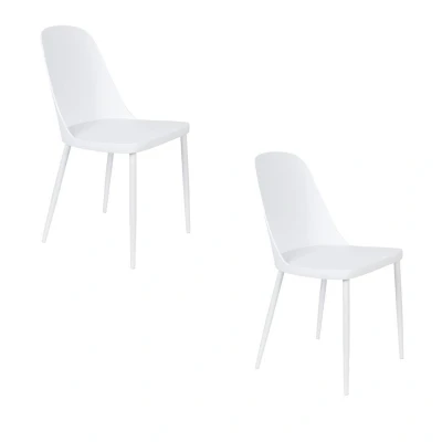 Afbeelding van Housecraft Living Pip Eetkamerstoelen Wit Set van 2