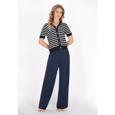 Afbeelding van Dreimaster Vest, Dames, Maat: 36, Navy offwhite stripe