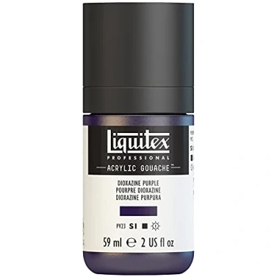 Afbeelding van Liquitex 2059186 Professional Acrylic Gouache, acrylverf met gouache eigenschappen, lichtecht, watervast 59ml Fles, Dioxazine Purple