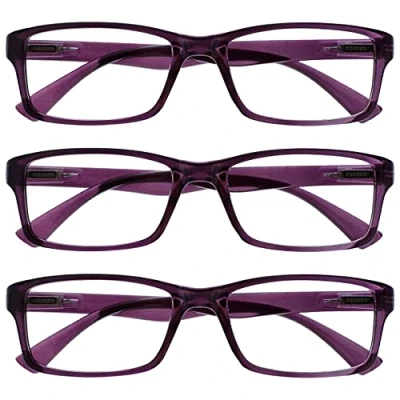 Afbeelding van The Reading Glasses Company Paarse lezers waarde 3 Pack Mens Womens UVR3092P +2.50