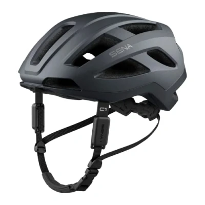 Afbeelding van Sena C1 Slimme fietshelm met Bluetooth intercom en smartphone connectiviteit voor muziek, GPS telefoongesprekken (matgrijs, medium)