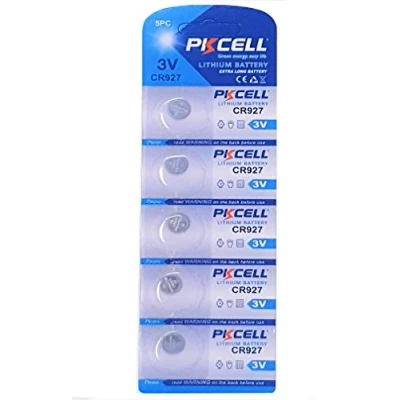 Afbeelding van 5 x CR927 3V lithium knoopcel 30 mAh (1 blisterkaart met batterijen) wegwerp PKCELL