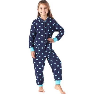 Afbeelding van Merry Style Kinder Pyjama ronde hals lange mouwen broek met zakken Katoen MS MS10 223 PJ Marine Herzen 158 164