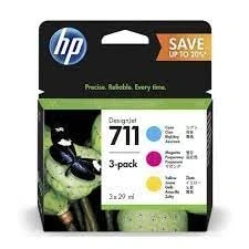 Afbeelding van HP 711 Large Formatcartridge Cyaan, Geel, Magenta, 3 kleuren (P2V32A) origineel van