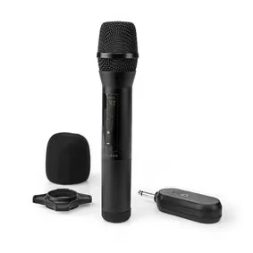 Afbeelding van Draadloze handmicrofoon Zwart Nedis