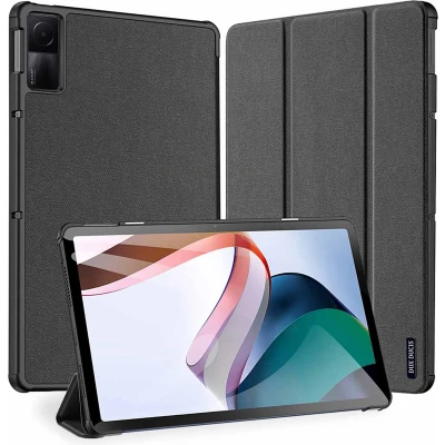 Afbeelding van Xiaomi Redmi Pad Hoes: Dux Ducis Domo Bookcase Hardcase Zwart Kunstleder Tablet Hoezen