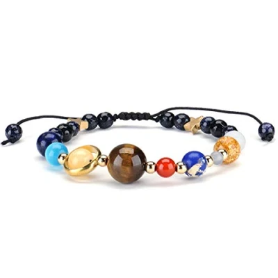 Afbeelding van Galaxy zonnestelsel verstelbare stenen kralen gevlochten armband universum nieuwe planeten ster elastische energie armbanden unisex armbanden, 16,7 cm, Steen metaal, 6.7 pouces, metaal