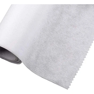 Afbeelding van Opstrijkbare/smeltbare tussenstof lichtgewicht 75 cm breed 2 meter wit (niet geweven)