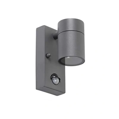 Afbeelding van QAZQA Buitenwandlamp antraciet IP44 met bewegingssensor Solo
