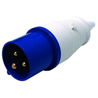Afbeelding van Electraline 80803 industriële stekker, IEC, 16A, 2P+T, 220V, IP44, blauw