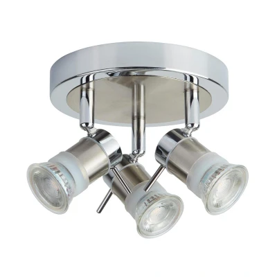 Afbeelding van Badkamer opbouwspot Aries 3 lichts grijs 7443CC LED