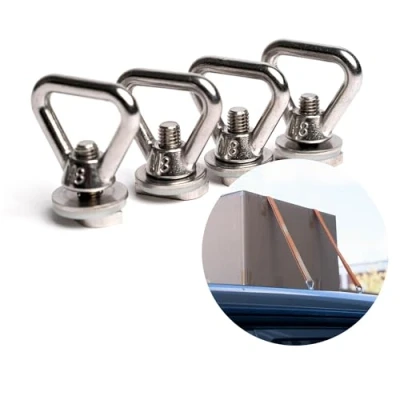 Afbeelding van 040Parts Roestvrijstalen sjorogen, set van 4 voor dakrails met C profiel, geschikt VW T5, T6, T6.1, California