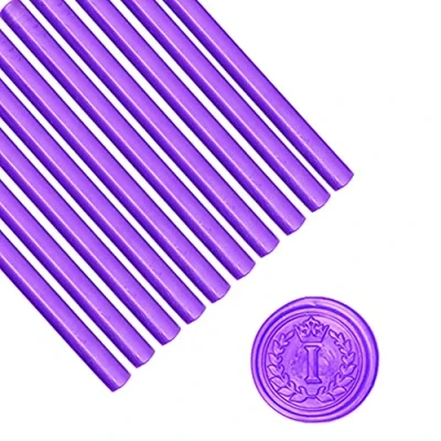 Afbeelding van Paarse Wax Sealing Sticks, ANBOSE 10 stks Lijmpistool Paars Seal Sticks voor Vintage Stamp, Staven Bruiloft Uitnodigingen, Brief Enveloppen